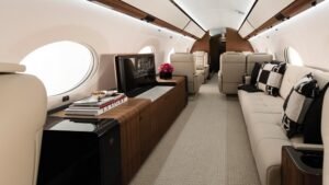 L'intérieur de luxe d'un jet privé Gulfstream G650