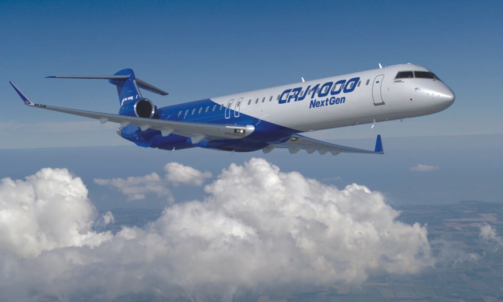 CRJ 1000 jet privé en vol